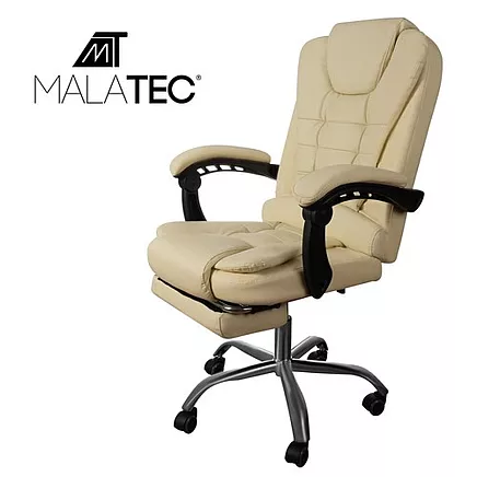 Office chair with footrest - beige Malatec 23287