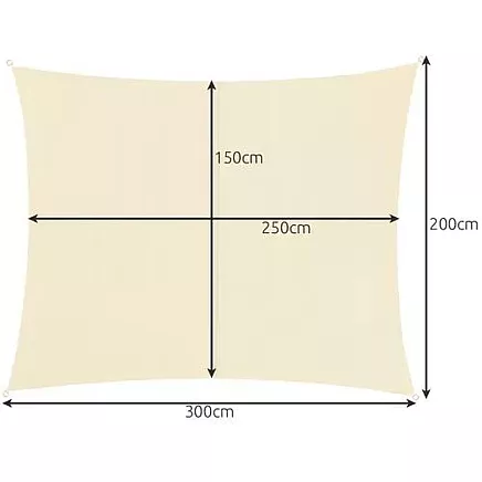Shade sail 3x2m - beige