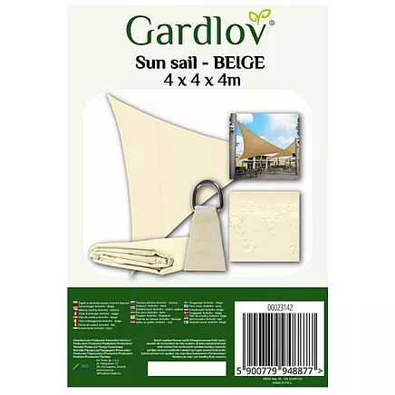 Gardlov 23142 Dārza Ūdensizturīgs Saulessargs Markīzes Bura Nojume Tents 4x4x4m, Bēšs