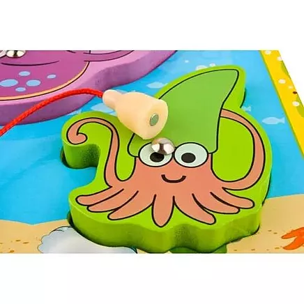 Makšķerēšanas koka zivtiņas ar magnetu