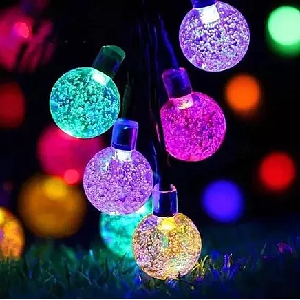 LED virtene laternas bumbiņas ar saules bateriju 6m 2V IP44