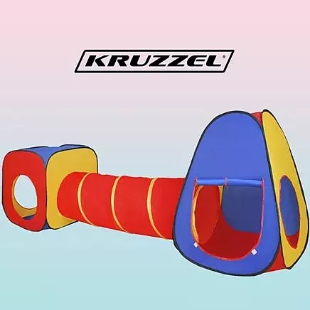 Kruzzel 23871 Bērnu spēļu telts 3in1 ar tuneli