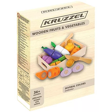 Set of fruits vegetables wooden cutting board Z23543