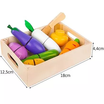 Set of fruits vegetables wooden cutting board Z23543