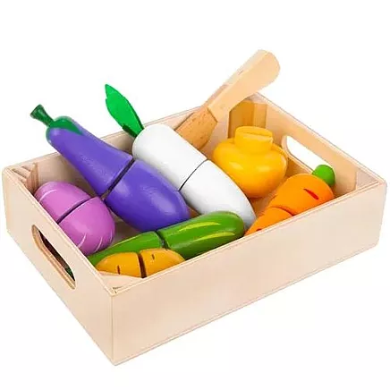 Set of fruits vegetables wooden cutting board Z23543