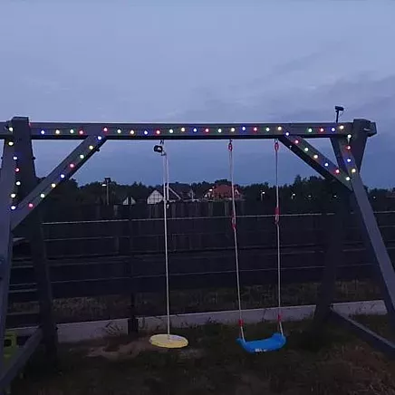 LED dārza virtene - 50 krāsainas bumbiņas ar saules bateriju 7m 2V IP44