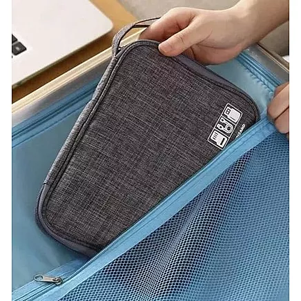 Ceļojumu kabeļu organizators Trizand 23834, pelēks