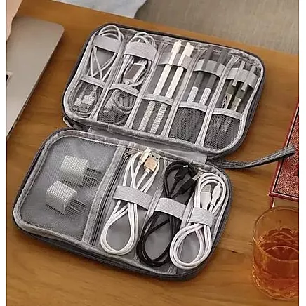 Ceļojumu kabeļu organizators Trizand 23834, pelēks