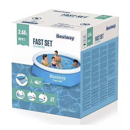 Bestway 57448 piepūšamais baseins ar gredzenu 244 x 61 cm, zils