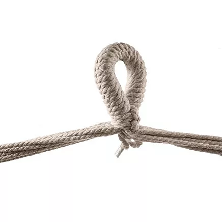 Brazilian hanging hammock-chair with cushions, beige