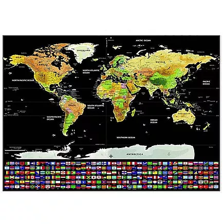 World map scratch card with flags 23443