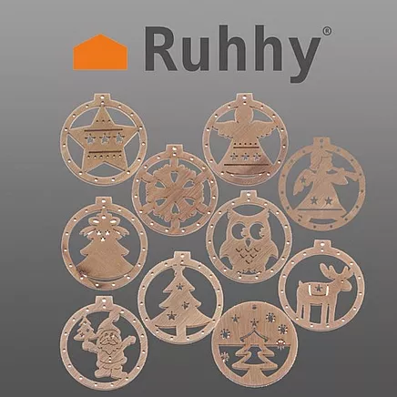 Wooden baubles - 10 pcs