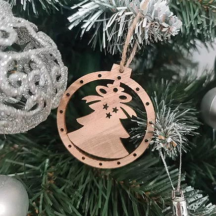Wooden baubles - 10 pcs