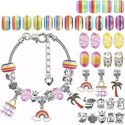 DIY bērnu rokassprādžu un kaklarotu komplekts – radoša spēle un mācības.