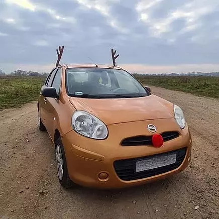 Ziemassvētku Jaungada Auto Rotājums Brieža Ragi un Deguns