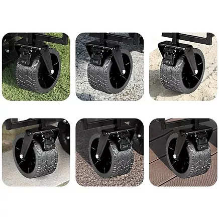 Gardlov 23084 Saliekamais ratiņš dārzam/pludmalei ar regulējamu rokturi un bremzēm