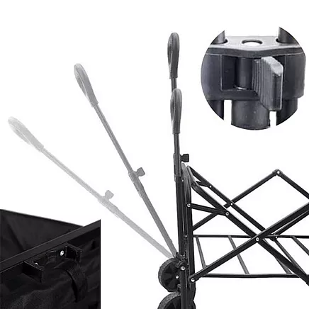 Gardlov 23084 Saliekamais ratiņš dārzam/pludmalei ar regulējamu rokturi un bremzēm