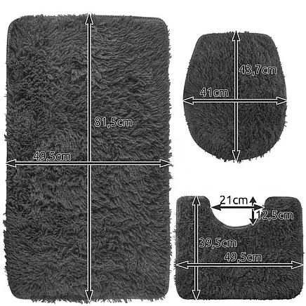 Bath mat - set - gray Ruhhy 24353