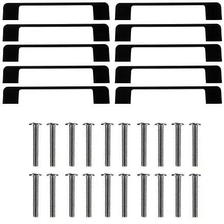 Black furniture handle - 10 pcs. Ruhhy 24190