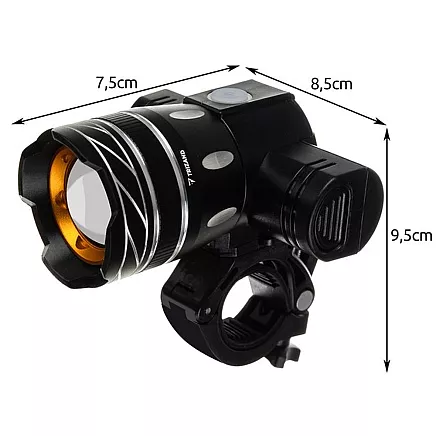 T6 USB velo lukturu komplekts ar aizmugurējo gaismu un rotējošu rokturi, Ultra jaudīgs CREE XM-L T6 LED