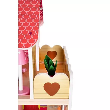Wooden dollhouse - villa with swimming pool D11251