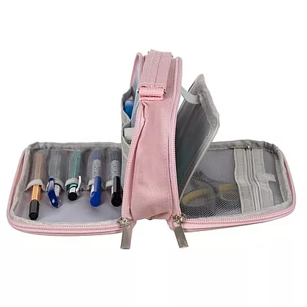 Double extendable pencil case - pink Maaleo 24517