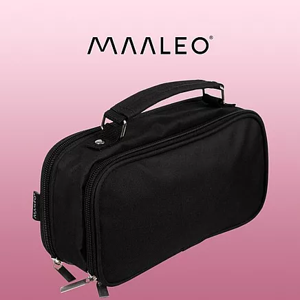 Double extendable pencil case - black Maaleo 24516