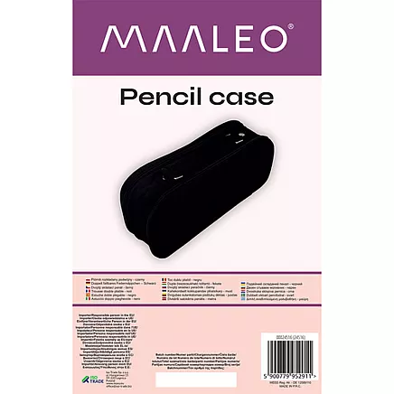 Double extendable pencil case - black Maaleo 24516