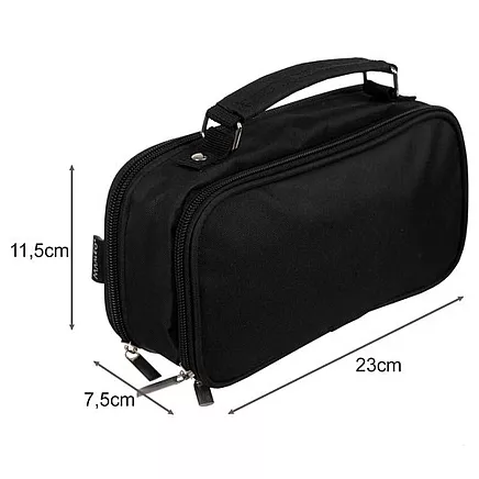 Double extendable pencil case - black Maaleo 24516