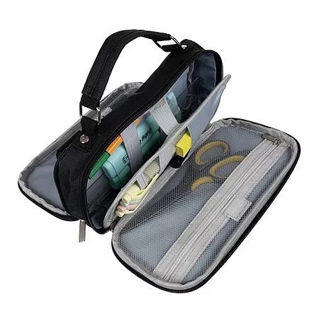 Double extendable pencil case - black Maaleo 24516