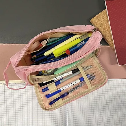 Double extendable pencil case - pink Maaleo 24519