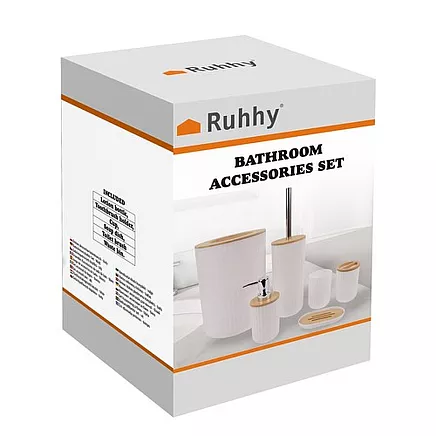 Bathroom accessories set - white Ruhhy 24635