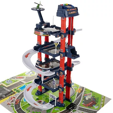 Kruzzel 4 līmeņu rotaļu autostāvvieta ar liftu un mašīnām 24646