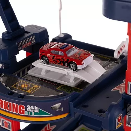 Kruzzel 4 līmeņu rotaļu autostāvvieta ar liftu un mašīnām 24646