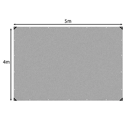 Ūdensnecaurlaidīgs brezents 4x5m Gardlov 24653, sudraba