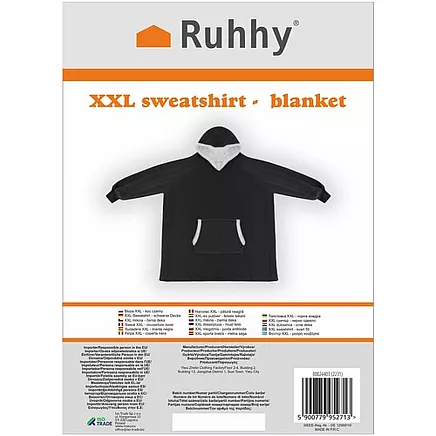 XXL sweatshirt - blanket black Ruhhy 24403