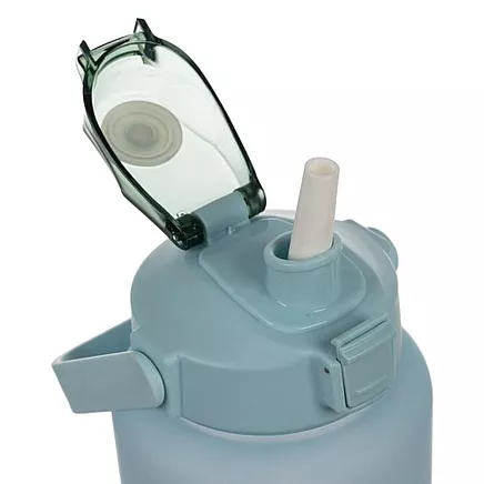 Motivējoša ūdens pudele ar salmiņu 2L Trizand 24496, violeti zila