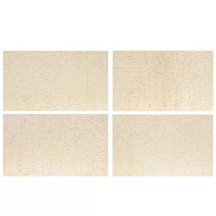 Wooden doll furniture set 34 pieces 23542