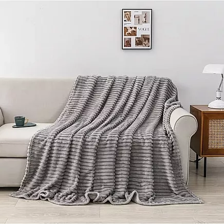 Pelēks Premium Mikrošķiedras Pleds (160x200 cm)