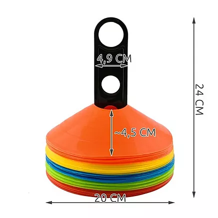 Treniņu Konusi - 50 Gabali ar Stendu un Somu
