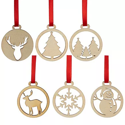 Wooden baubles - 36pcs Ruhhy 24855