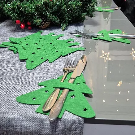 Cutlery case - Christmas trees 12 pcs. Ruhhy 24824