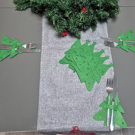 Cutlery case - Christmas trees 12 pcs. Ruhhy 24824