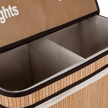 Bamboo laundry basket - two-chamber Ruhhy 24269