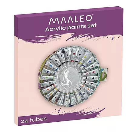 Acrylic paints 12ml - set of 24 Maaleo 24725