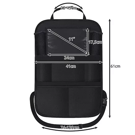 Xtrobb automašīnas sēdekļa organizators ar kabatām, melns