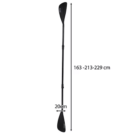 Regulējams 4 daļu airis 229 cm 2in1 Trizand, melns