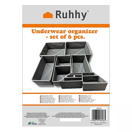 Underwear organizer - set of 6 Ruhhy 25764