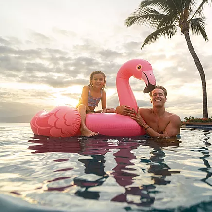 Uzmaucamais piepūšamais matracis bērniem, flaminga forma, Intex 57558, rozā