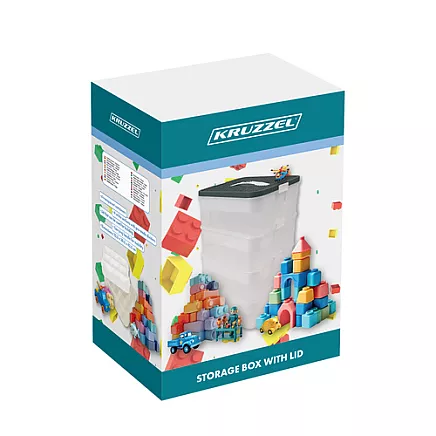 3 līmeņu kluču kaste un rotaļlietu organizators Kruzzel 25757